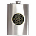 8 Oz. Stainless Steel Flask w/Fire Department Medallion